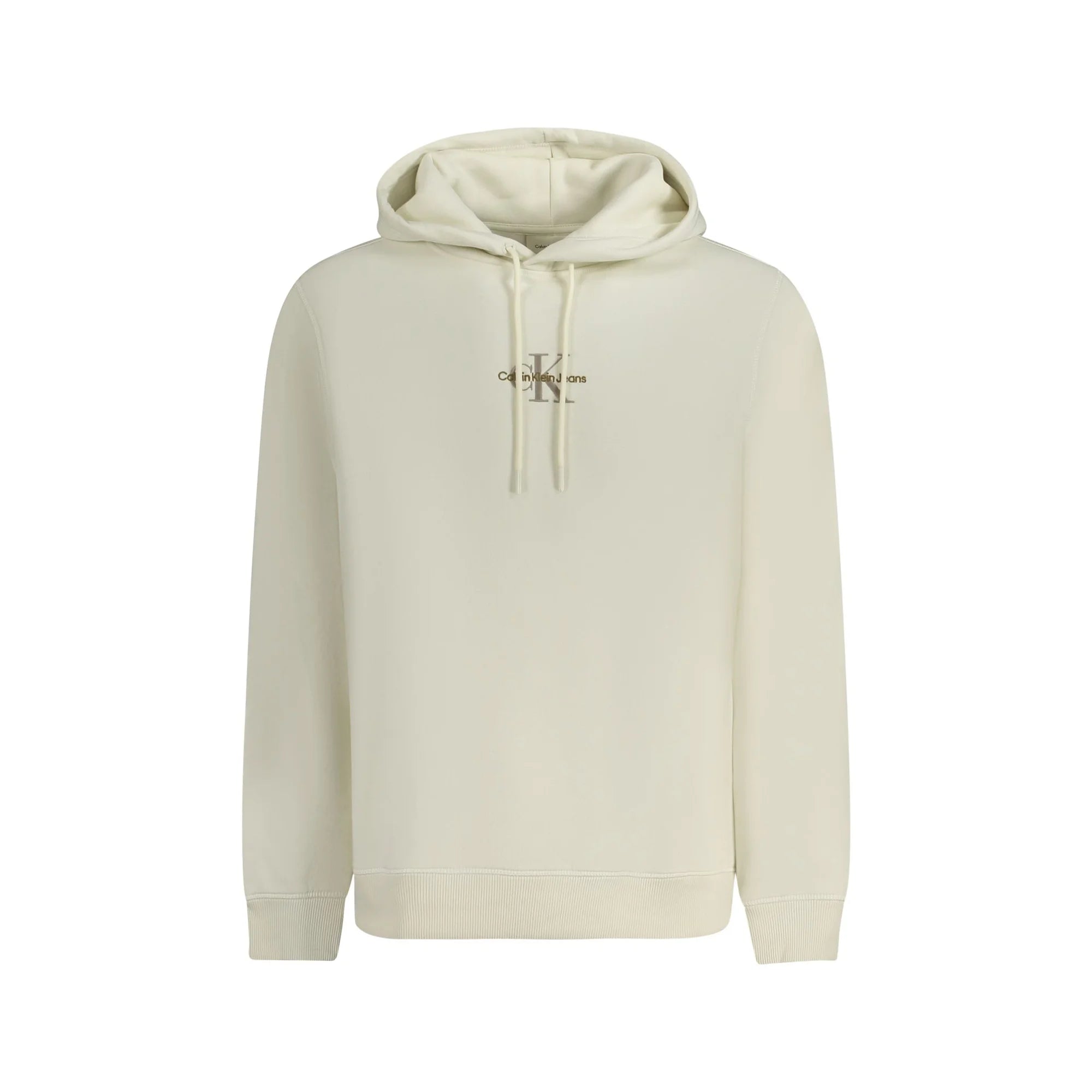 Calvin Klein Felpa Uomo Bianca Cappuccio Felpata Ricamo Logo Felpe Bianco - foto prodotto